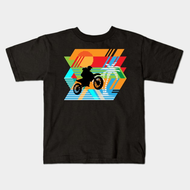 Dirt Bike Vintage Design Kids T-Shirt by vpdesigns